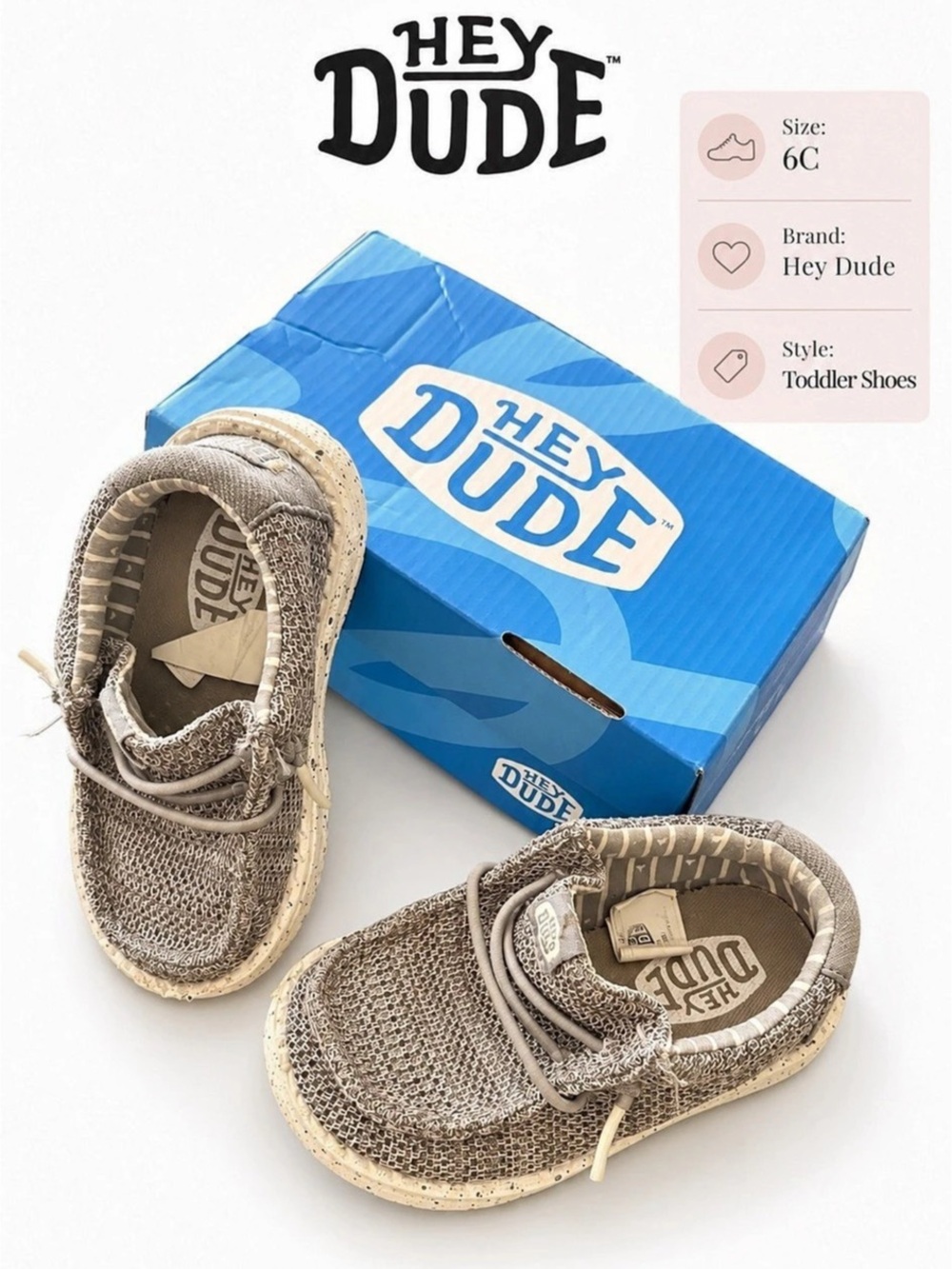 Hey Dude Wally Youth Sneakers US 6C